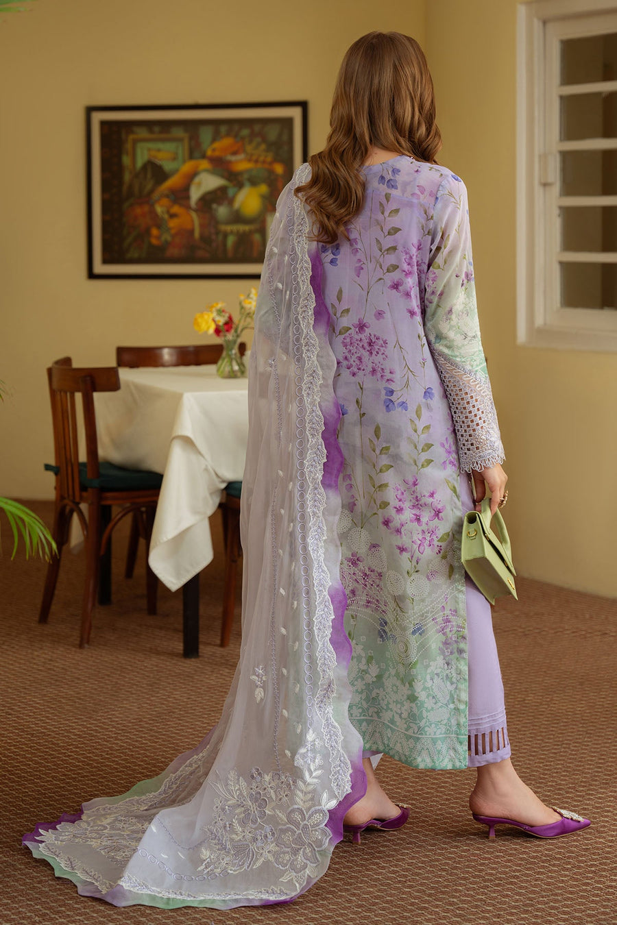 NUREH Maya Embroidered Swiss Lawn Unstitched 3Pc Suit NS-148