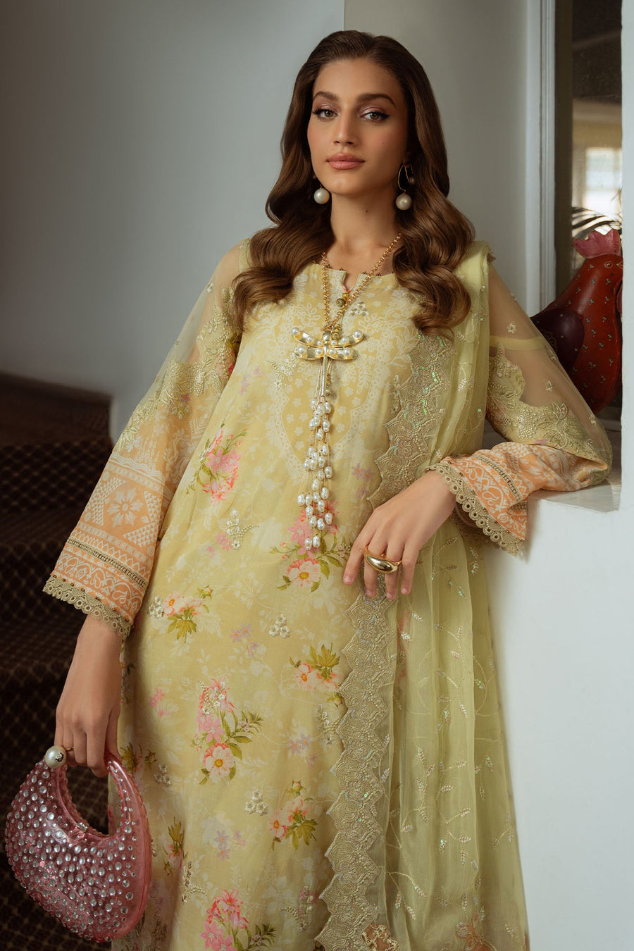 NUREH Maya Embroidered Swiss Lawn Unstitched 3Pc Suit NS-149