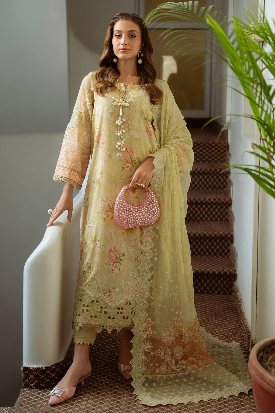 NUREH Maya Embroidered Swiss Lawn Unstitched 3Pc Suit NS-149