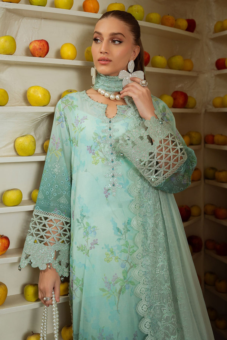 NUREH Maya Embroidered Swiss Lawn Unstitched 3Pc Suit NS-150