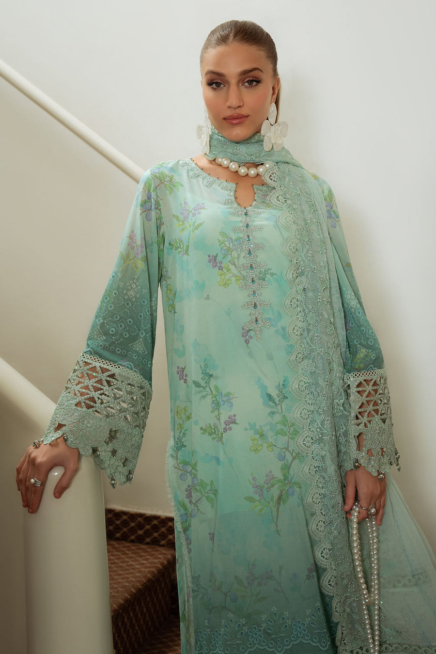 NUREH Maya Embroidered Swiss Lawn Unstitched 3Pc Suit NS-150