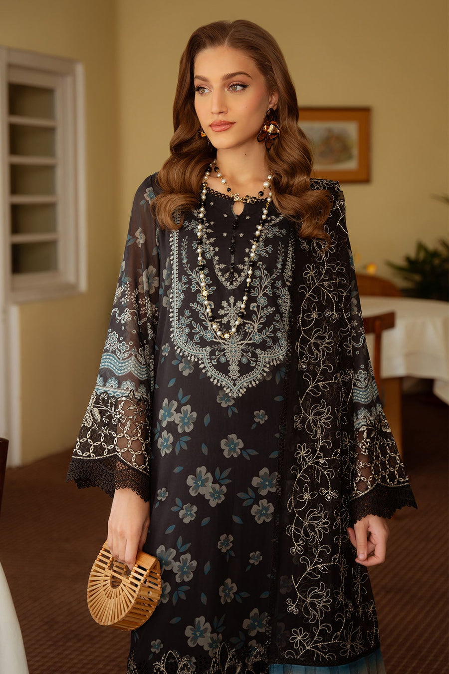 NUREH Maya Embroidered Swiss Lawn Unstitched 3Pc Suit NS-151