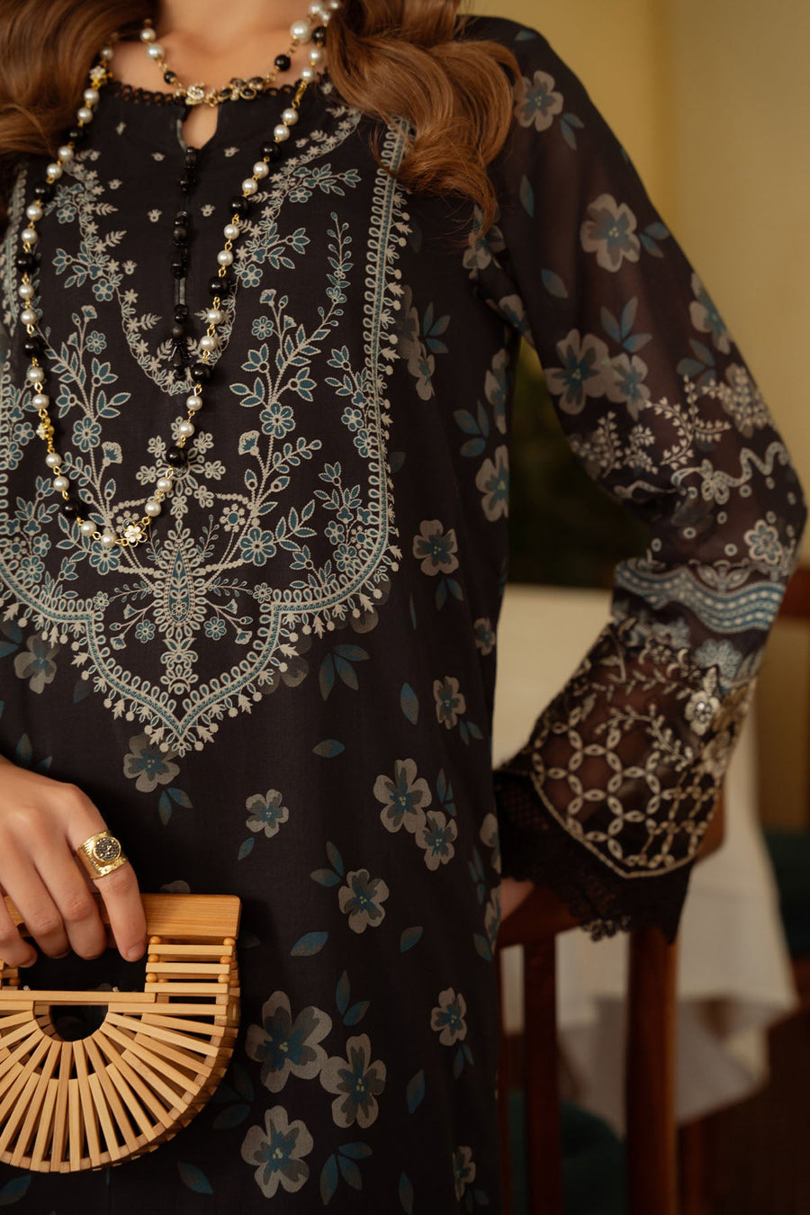 NUREH Maya Embroidered Swiss Lawn Unstitched 3Pc Suit NS-151