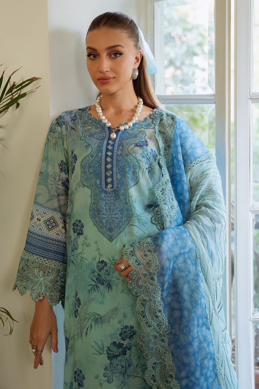 NUREH Maya Embroidered Swiss Lawn Unstitched 3Pc Suit NS-152