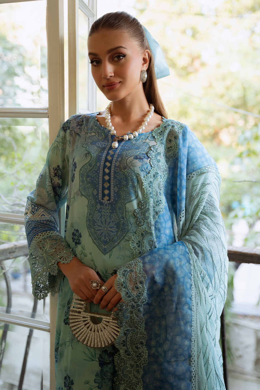 NUREH Maya Embroidered Swiss Lawn Unstitched 3Pc Suit NS-152