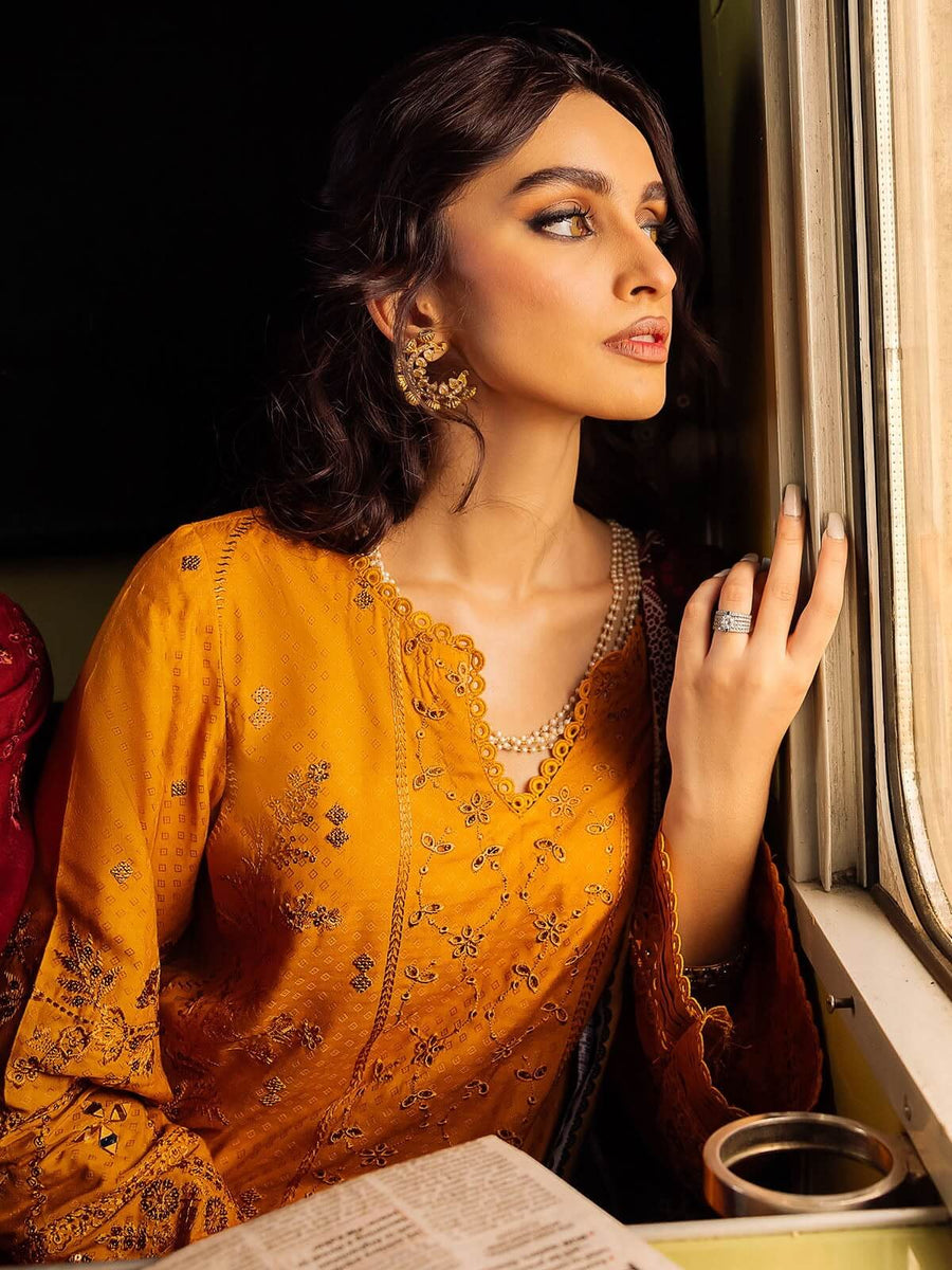 Safarnama by Nureh Embroidered Maya Linen Unstitched 3Pc Suit NS-94