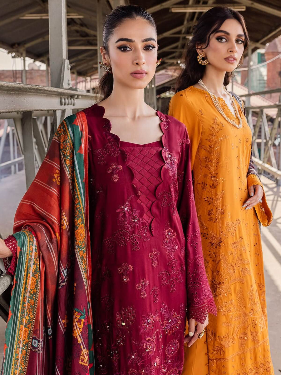 Safarnama by Nureh Embroidered Maya Linen Unstitched 3Pc Suit NS-95