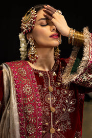 NUREH Maya Embroidered Velvet Unstitched 3Pc Suit NS-98 ZAHARA