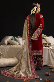 NUREH Maya Embroidered Velvet Unstitched 3Pc Suit NS-98 ZAHARA