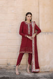 Noor by Saadia Asad Embroidered Linen Unstitched 3Pc Suit D-07
