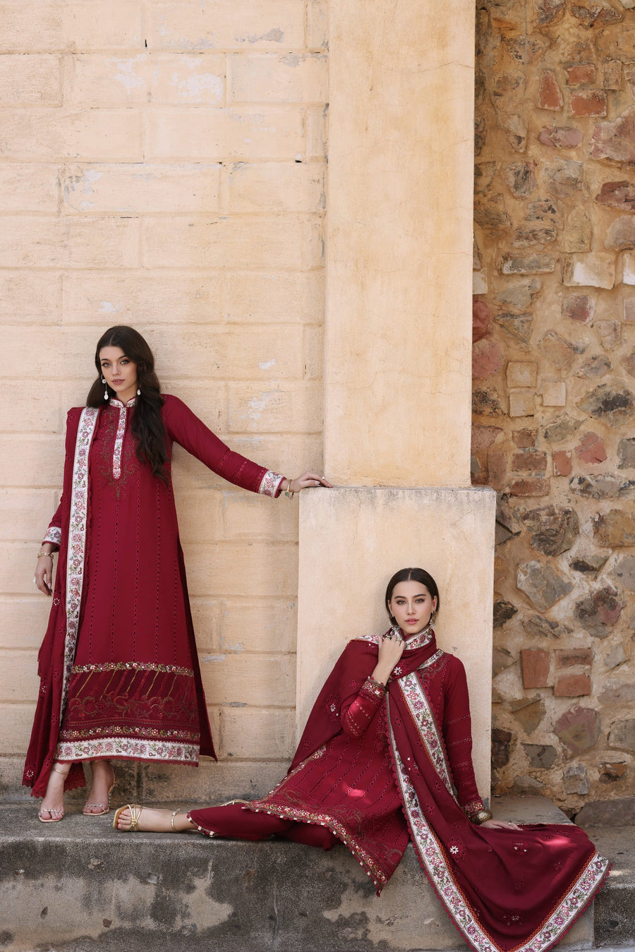 Noor by Saadia Asad Embroidered Linen Unstitched 3Pc Suit D-07