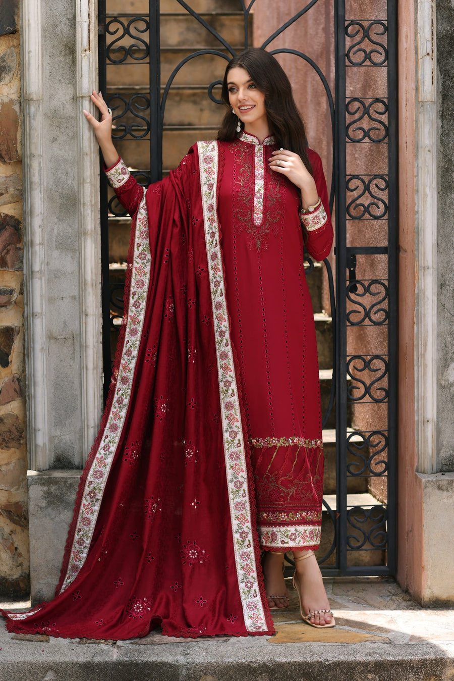 Noor by Saadia Asad Embroidered Linen Unstitched 3Pc Suit D-07