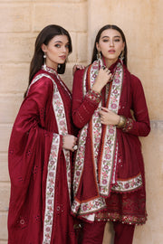 Noor by Saadia Asad Embroidered Linen Unstitched 3Pc Suit D-07