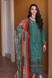 Noor by Saadia Asad Embroidered Linen Unstitched 3Pc Suit D-08