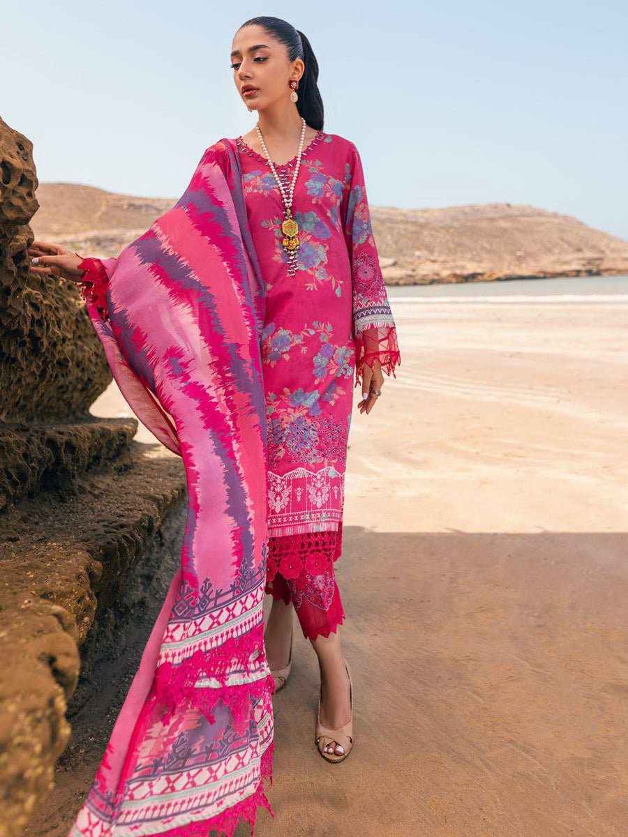 NUREH Gardenia Embroidered Chikankari Lawn Unstitched 3Pc Suit NSG-105