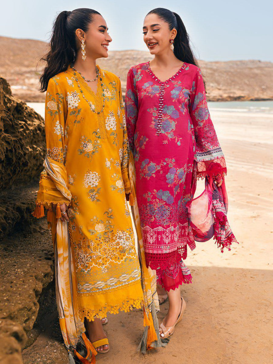 NUREH Gardenia Embroidered Chikankari Lawn Unstitched 3Pc Suit NSG-106