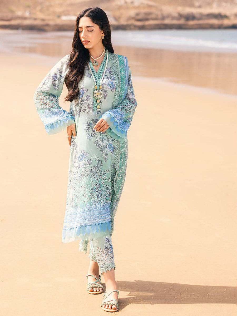 NUREH Gardenia Embroidered Chikankari Lawn Unstitched 3Pc Suit NSG-107