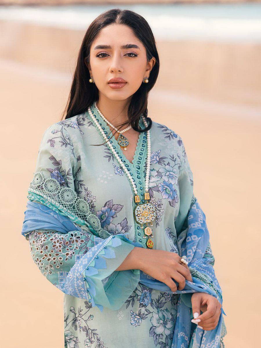 NUREH Gardenia Embroidered Chikankari Lawn Unstitched 3Pc Suit NSG-107