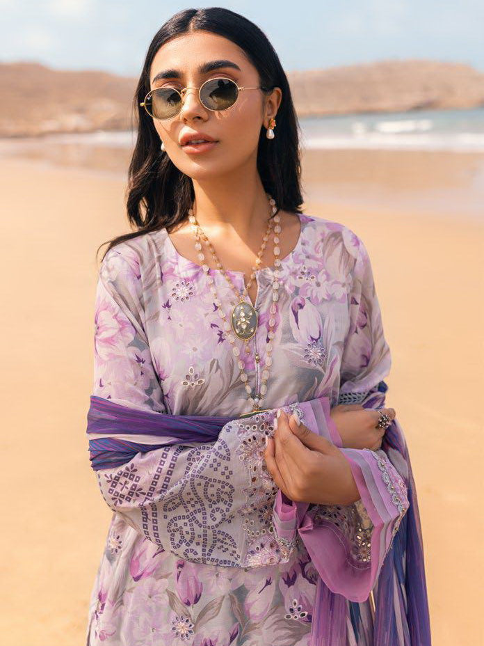 NUREH Gardenia Embroidered Chikankari Lawn Unstitched 3Pc Suit NSG-111