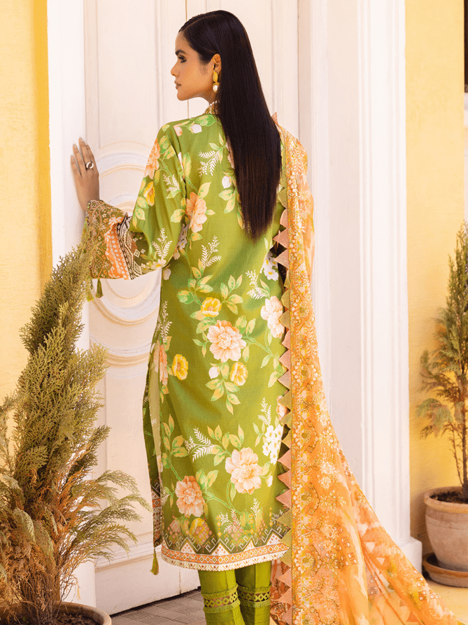 NUREH Gardenia Unstitched Embroidered Lawn 3 Piece Suit NSG-113