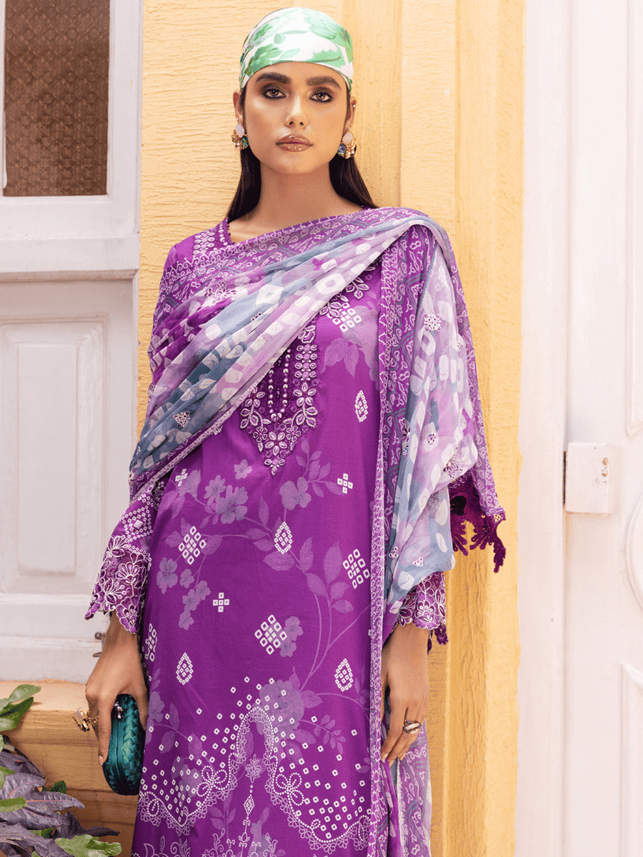 NUREH Gardenia Unstitched Embroidered Lawn 3 Piece Suit NSG-114