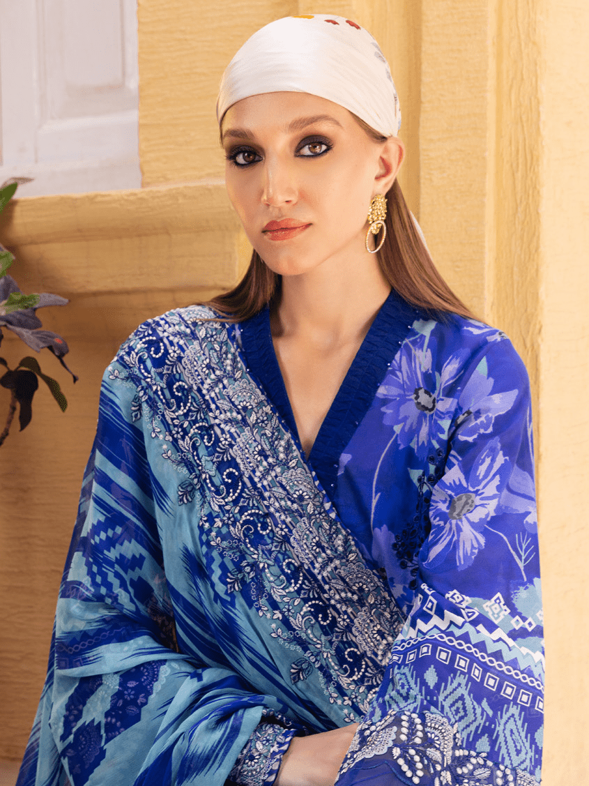 NUREH Gardenia Unstitched Embroidered Lawn 3 Piece Suit NSG-116