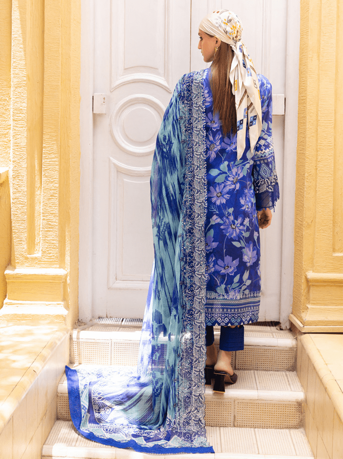 NUREH Gardenia Unstitched Embroidered Lawn 3 Piece Suit NSG-116