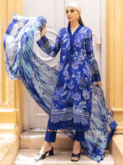 NUREH Gardenia Unstitched Embroidered Lawn 3 Piece Suit NSG-116