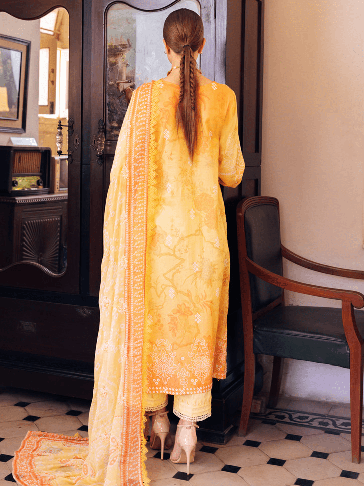 NUREH Gardenia Unstitched Embroidered Lawn 3 Piece Suit NSG-117