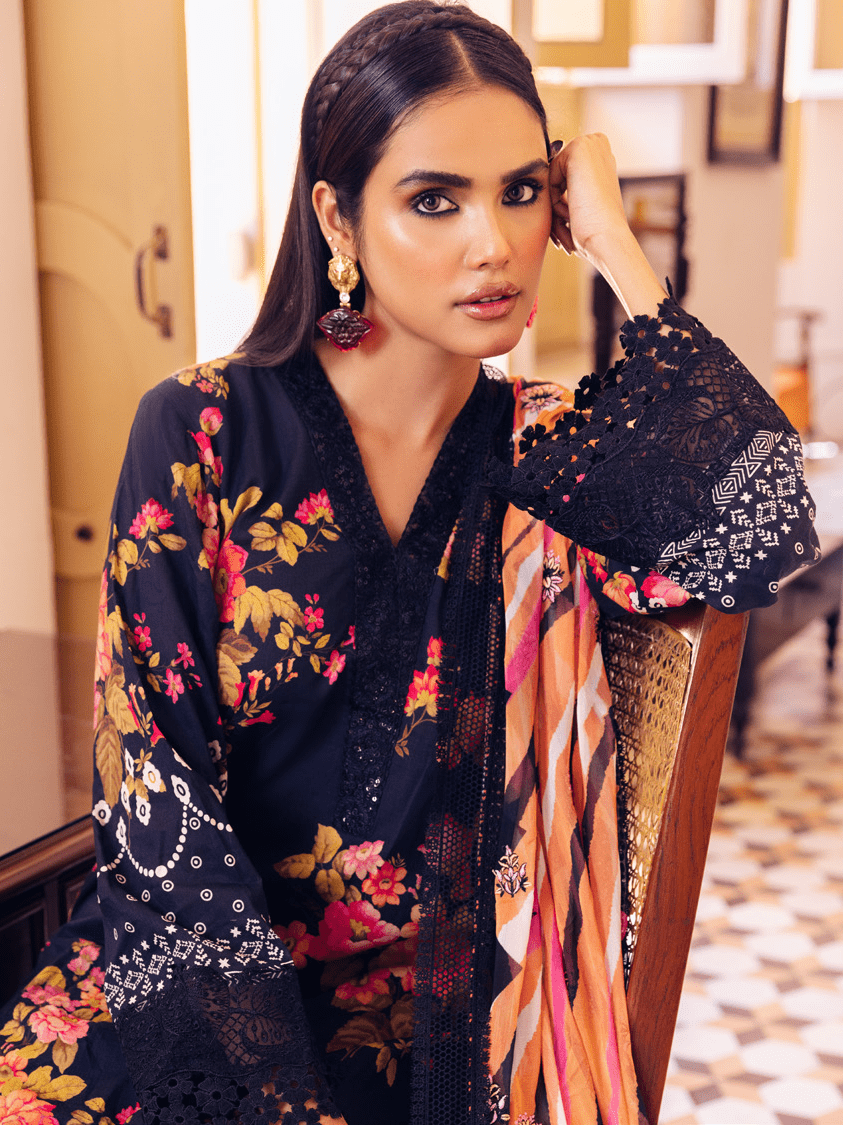 NUREH Gardenia Unstitched Embroidered Lawn 3 Piece Suit NSG-122