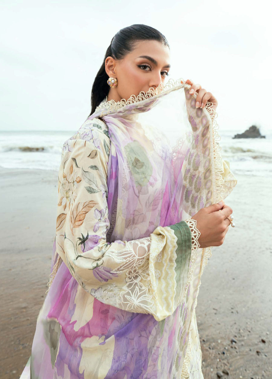 Nureh Gardenia Embroidered Printed Lawn Unstitched 3Pc Suit NSG-197