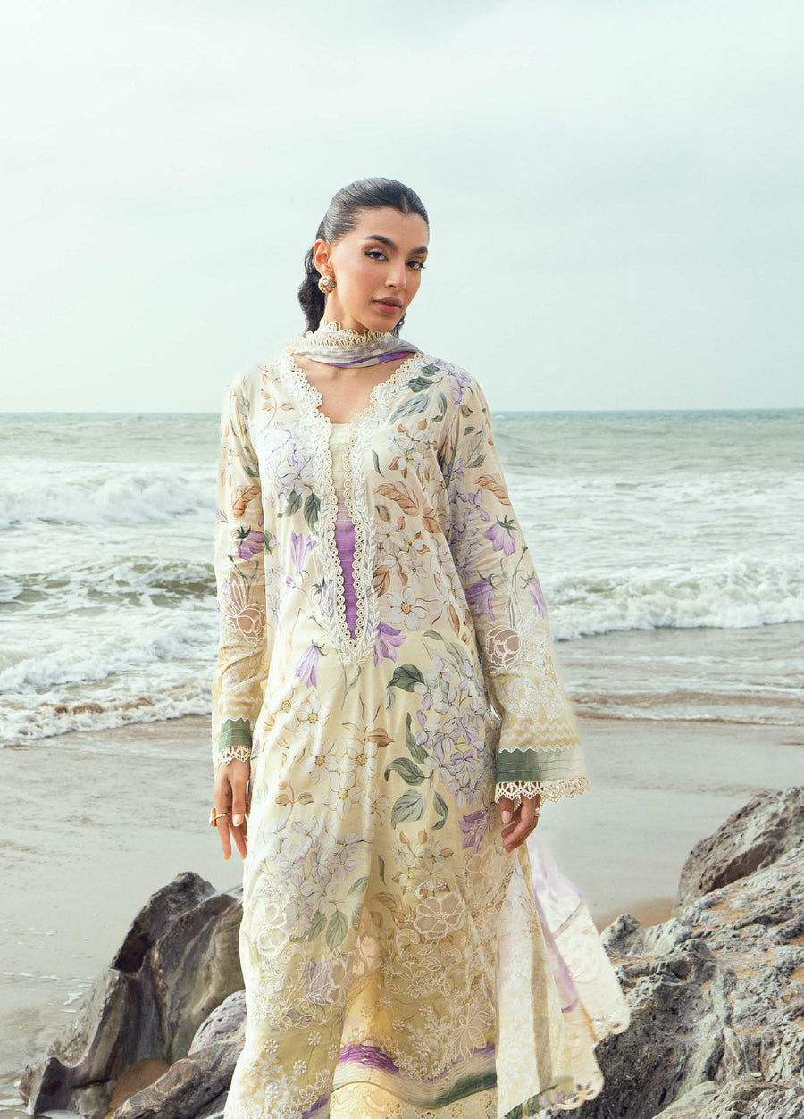 Nureh Gardenia Embroidered Printed Lawn Unstitched 3Pc Suit NSG-197