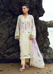 Nureh Gardenia Embroidered Printed Lawn Unstitched 3Pc Suit NSG-197