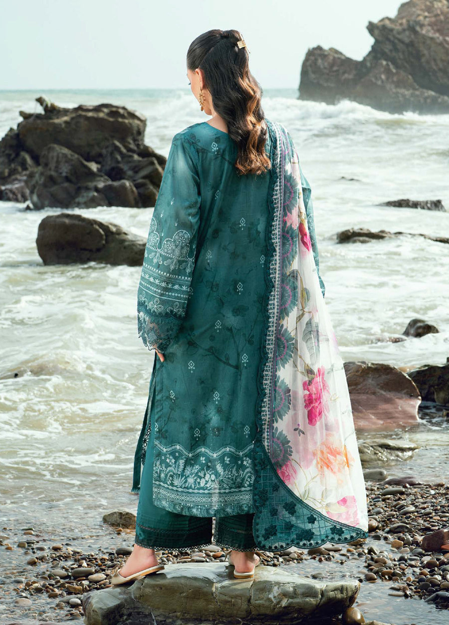Nureh Gardenia Embroidered Printed Lawn Unstitched 3Pc Suit NSG-198