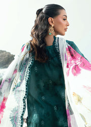 Nureh Gardenia Embroidered Printed Lawn Unstitched 3Pc Suit NSG-198