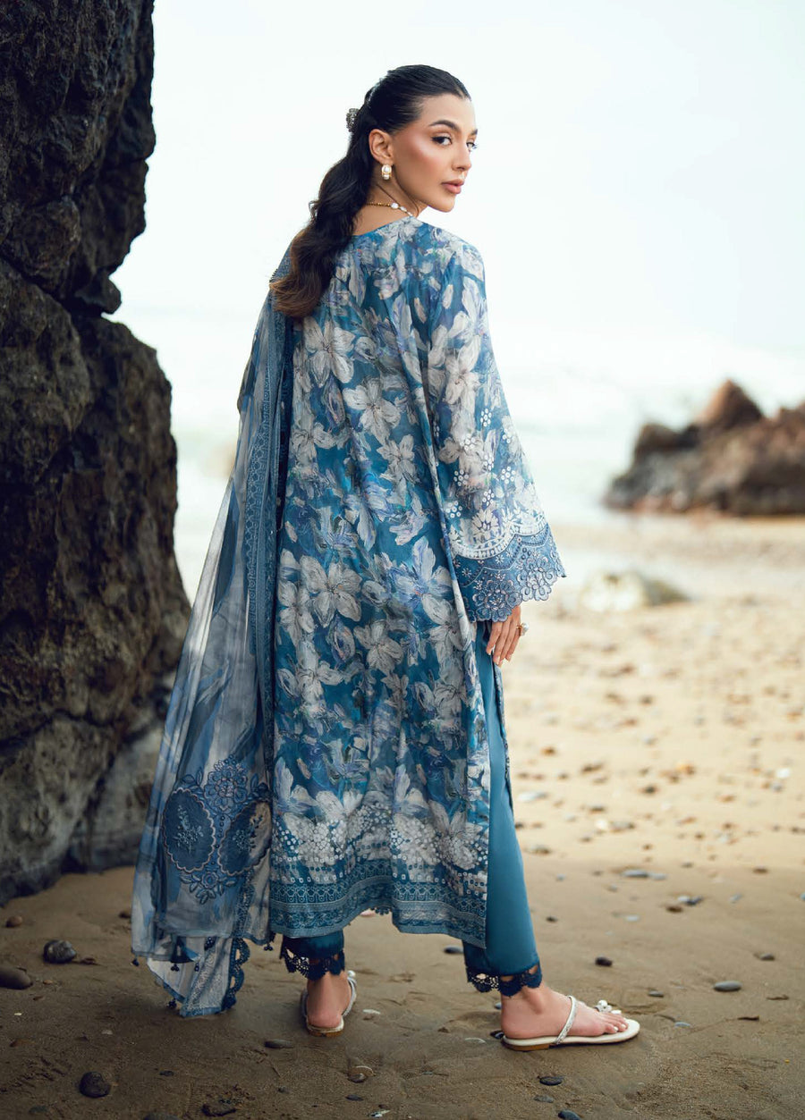 Nureh Gardenia Embroidered Printed Lawn Unstitched 3Pc Suit NSG-201