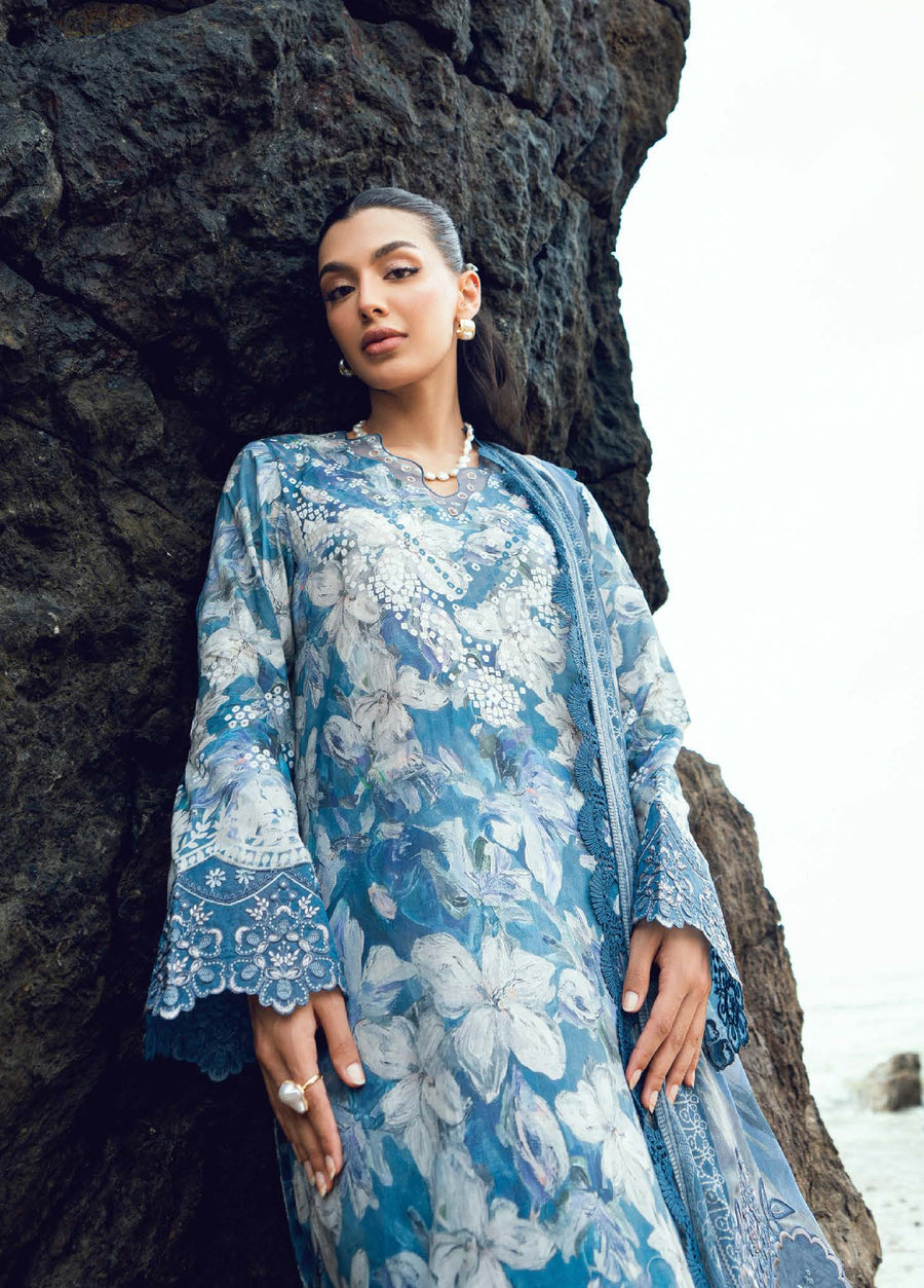 Nureh Gardenia Embroidered Printed Lawn Unstitched 3Pc Suit NSG-201