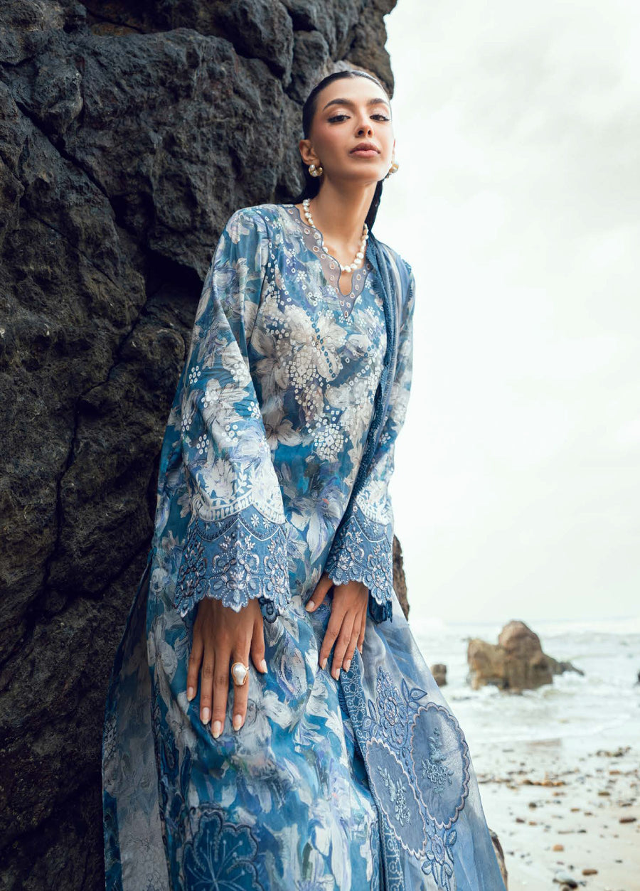 Nureh Gardenia Embroidered Printed Lawn Unstitched 3Pc Suit NSG-201