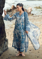 Nureh Gardenia Embroidered Printed Lawn Unstitched 3Pc Suit NSG-201