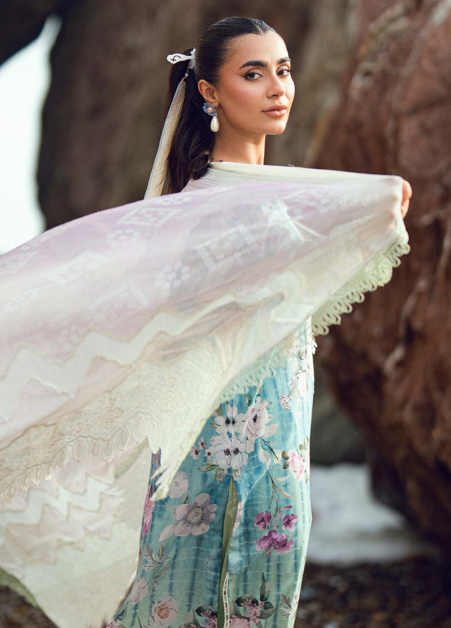 Nureh Gardenia Embroidered Printed Lawn Unstitched 3Pc Suit NSG-202