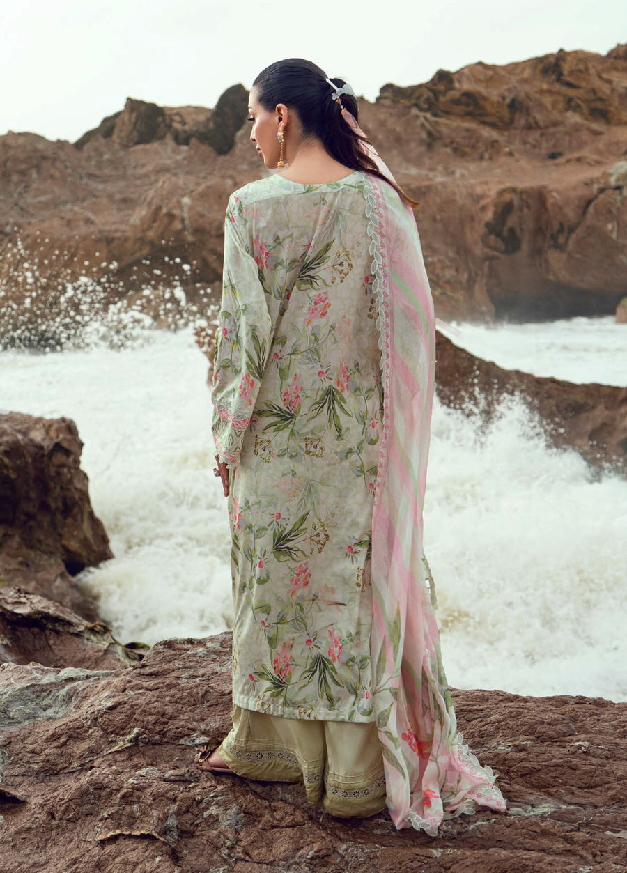 Nureh Gardenia Embroidered Printed Lawn Unstitched 3Pc Suit NSG-203
