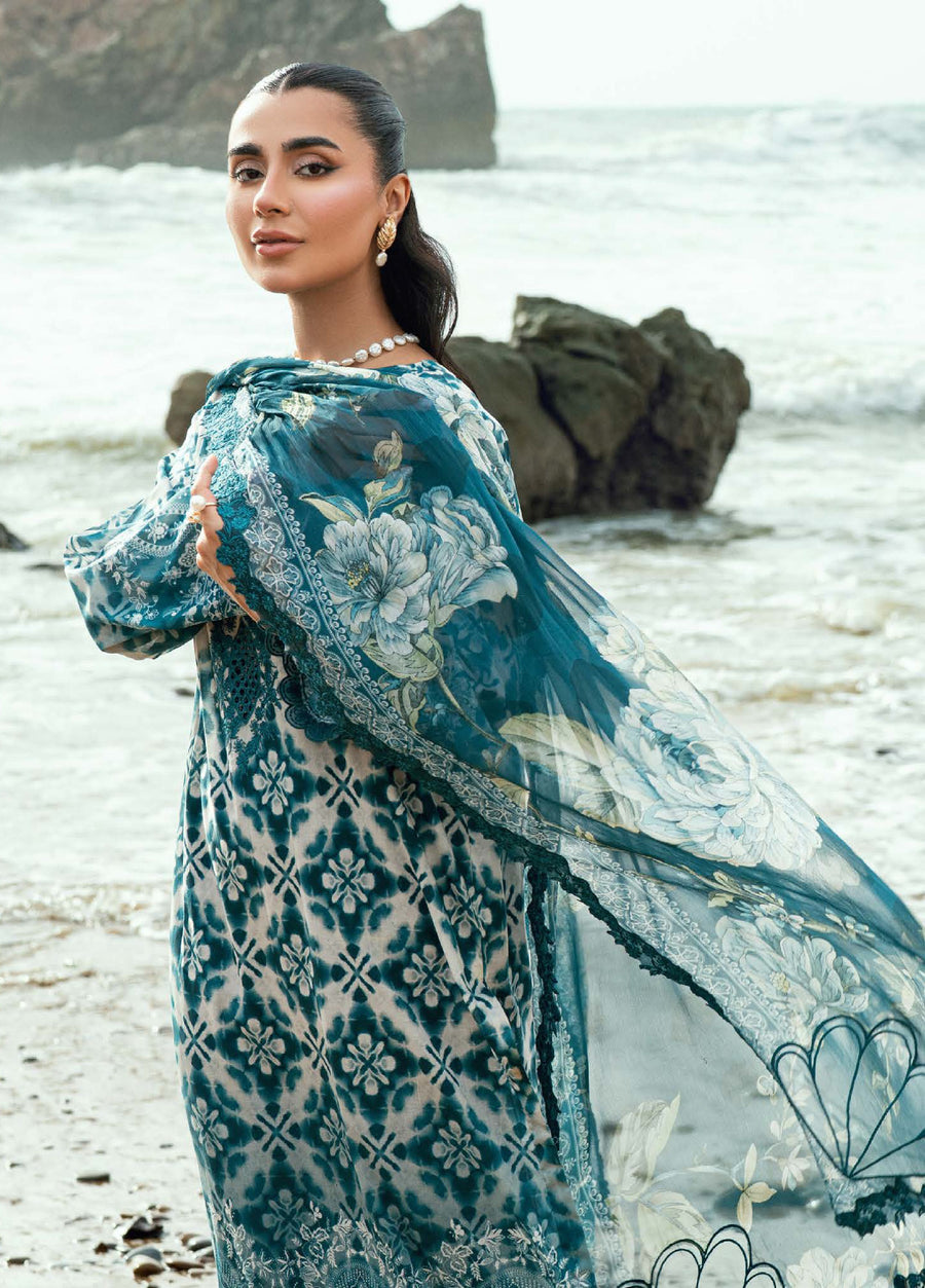 Nureh Gardenia Embroidered Printed Lawn Unstitched 3Pc Suit NSG-204