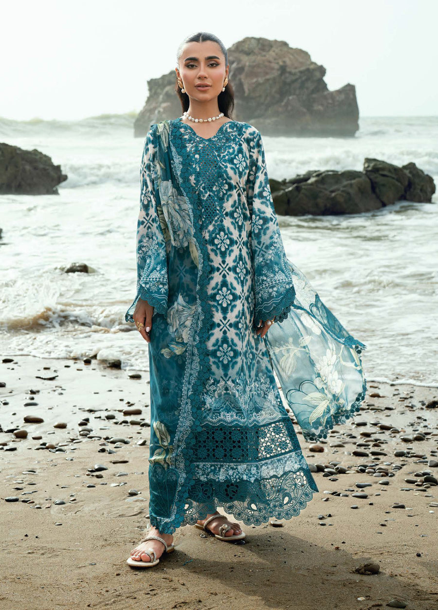 Nureh Gardenia Embroidered Printed Lawn Unstitched 3Pc Suit NSG-204