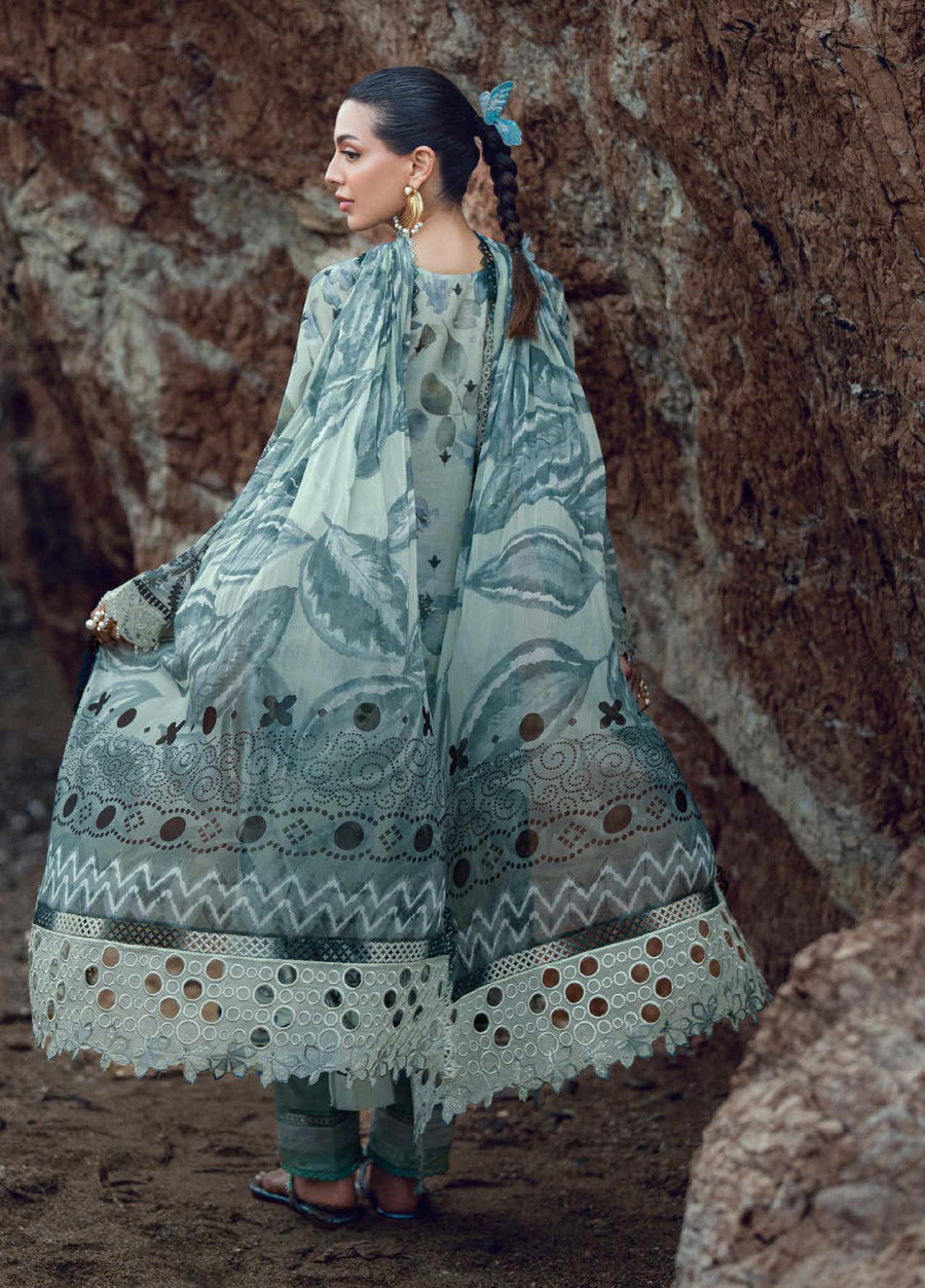 Nureh Gardenia Embroidered Printed Lawn Unstitched 3Pc Suit NSG-206