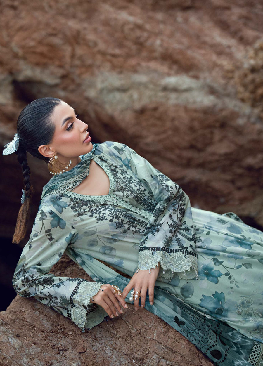 Nureh Gardenia Embroidered Printed Lawn Unstitched 3Pc Suit NSG-206