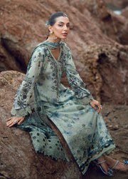 Nureh Gardenia Embroidered Printed Lawn Unstitched 3Pc Suit NSG-206