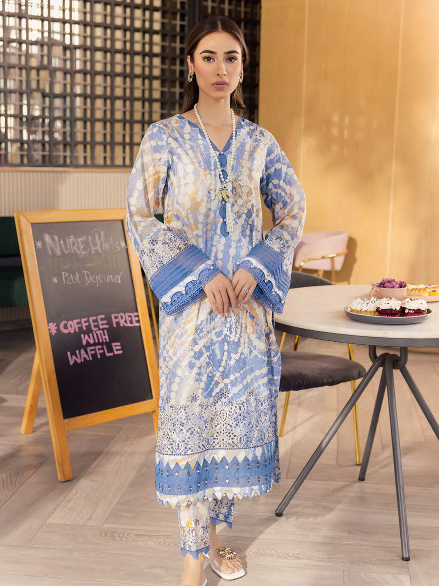 NUREH Ballerina Embroidered Chikankari Lawn Unstitched 2 Piece NU2-100