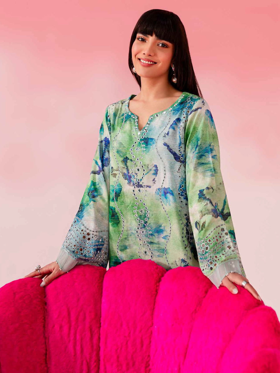Nureh Ballerina Embroidered Chikankari Lawn Unstitched 2Pc Suit NU2-142