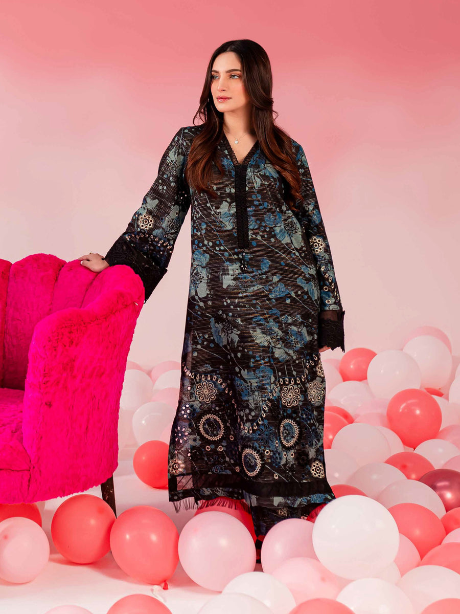 Nureh Ballerina Embroidered Chikankari Lawn Unstitched 2Pc Suit NU2-143