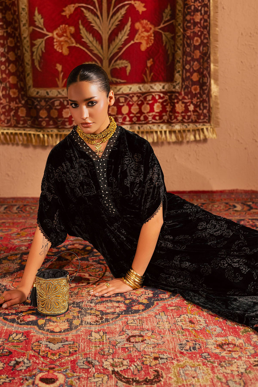 NUREH Ballerina Embroidered Velvet Palachi Unstitched 2Pc Suit NU2-193